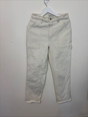 Abercrombie & Fitch The '90s Straight Ultra High Rise Jeans - Off-White